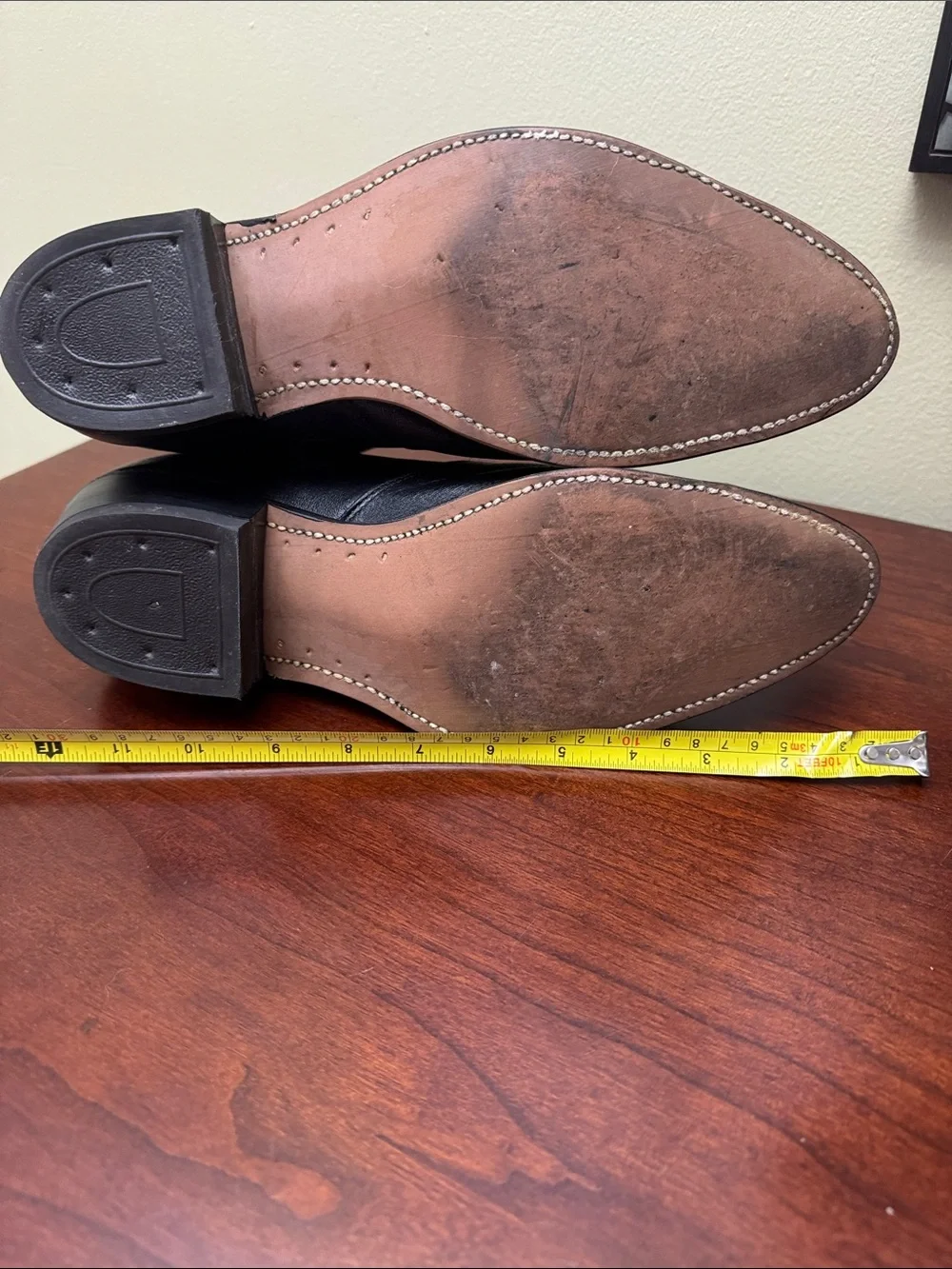 Vintage Black Leather Side Zip Western Ankle Boots Men’s 11EE (wide) Made in USA